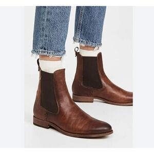Frye Melissa Double Sole Womens Chelsea Ankle Boots Brown Leather Pull On US 5.5